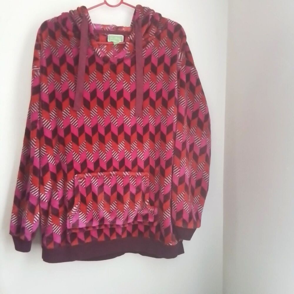 Vera Bradley Geometric Print Pullover Hoodie size Large Women's    14